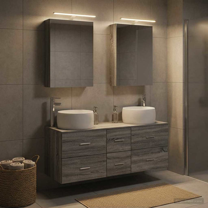 Set de mobilier pentru baie 5 buc. Sonoma gri WALTI
