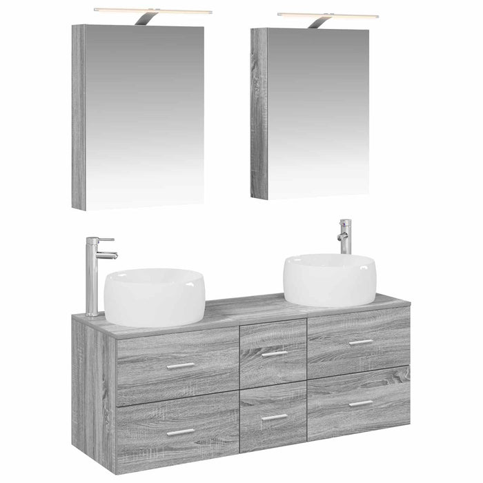 Set de mobilier pentru baie 5 pcs Sonoma gri WALTI