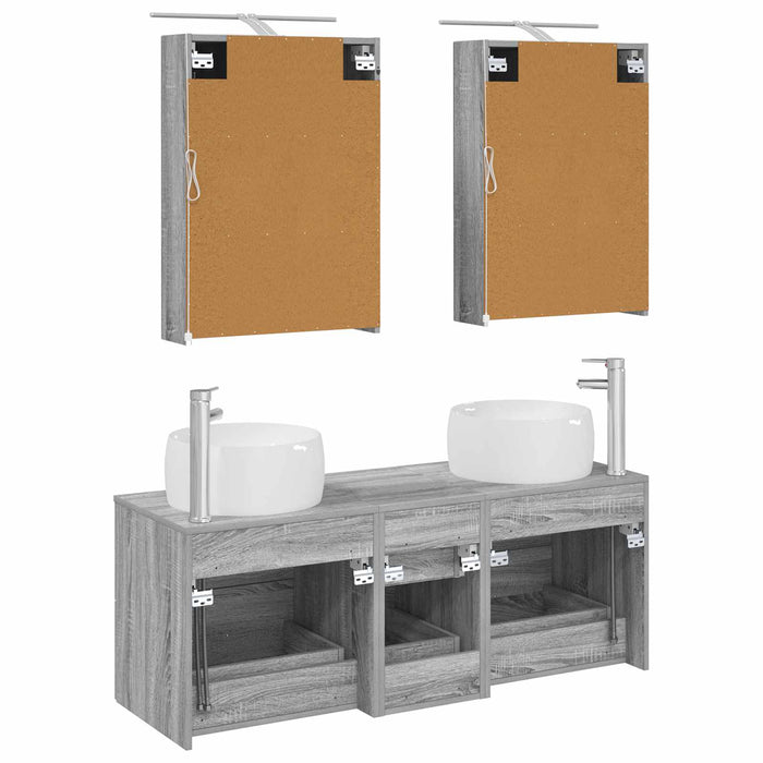 Set de mobilier pentru baie 5 pcs Sonoma gri WALTI