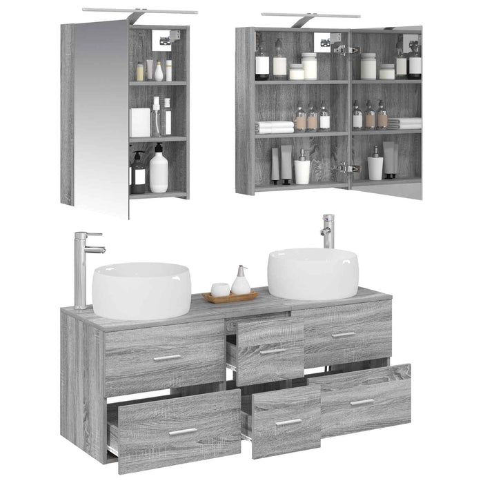 Set de mobilier pentru baie 5 pcs Sonoma gri WALTI
