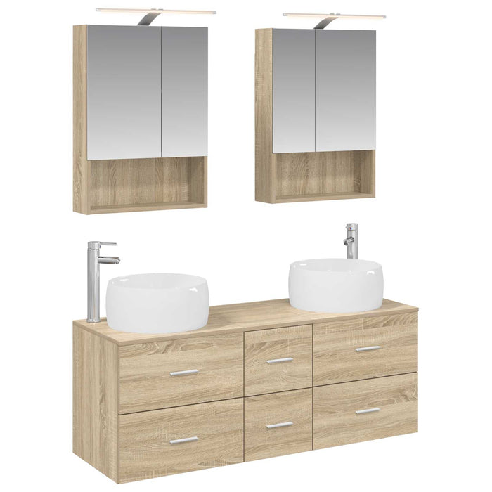 Set de mobilier pentru baie 5 pcs Stejar Sonoma WALTI