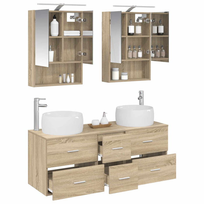Set de mobilier pentru baie 5 pcs Stejar Sonoma WALTI