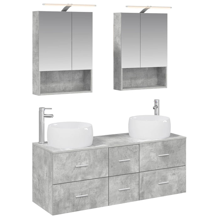 Set de mobilier pentru baie 5 pcs Gri Beton WALTI