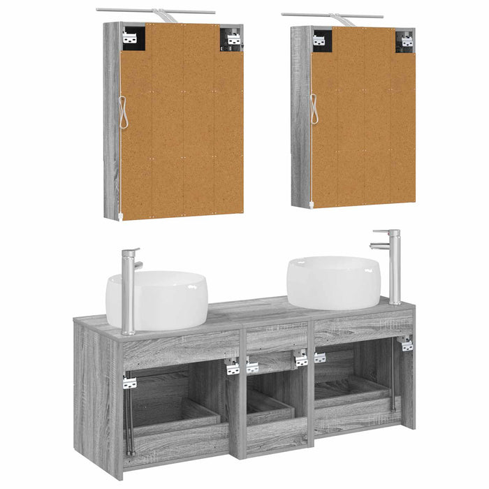 Set de mobilier pentru baie 5 pcs Sonoma gri WALTI