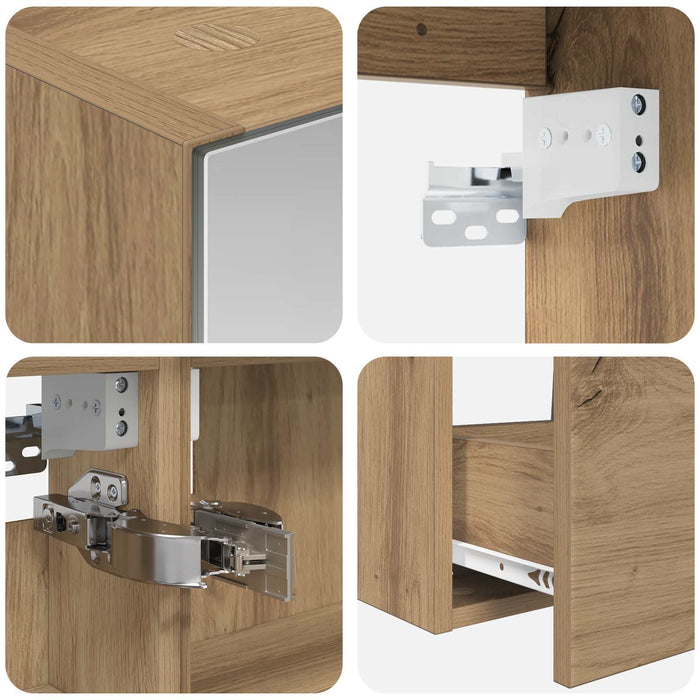Set de mobilier pentru baie 5 pcs Stejar Artizanal WALTI