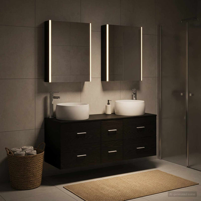 Set de mobilier pentru baie 5 buc. Stejar Negru - WALTI WALTI