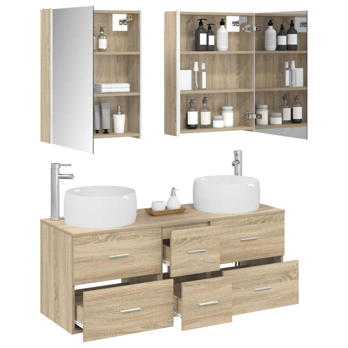 Set de mobilier pentru baie 5 pcs Stejar Sonoma WALTI