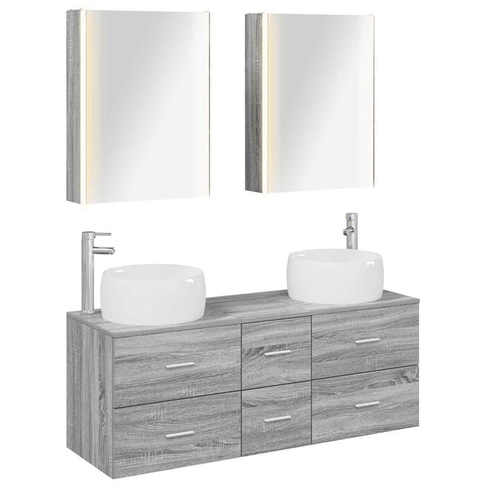 Set de mobilier pentru baie 5 pcs Sonoma gri WALTI