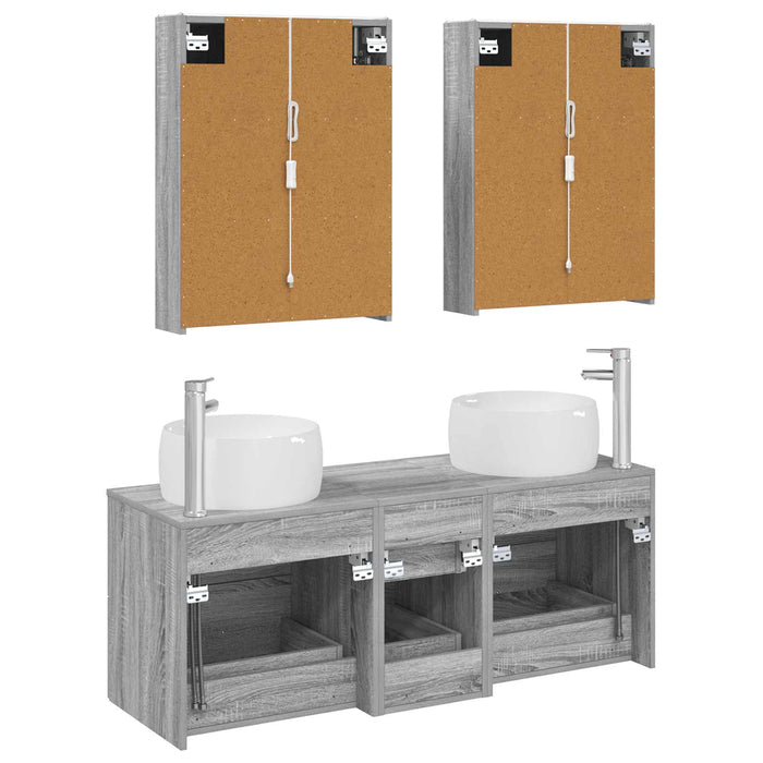 Set de mobilier pentru baie 5 pcs Sonoma gri WALTI
