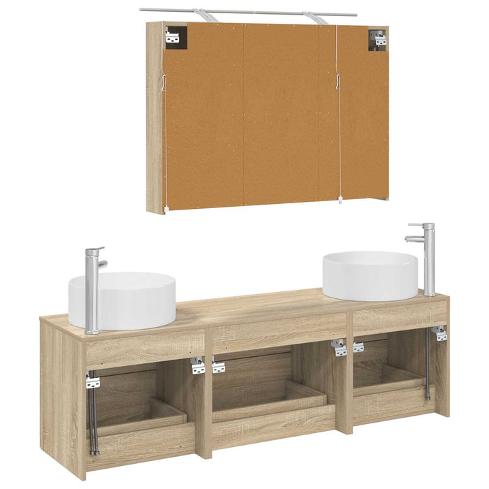 Set de mobilier pentru baie 4 pcs Stejar Sonoma WALTI