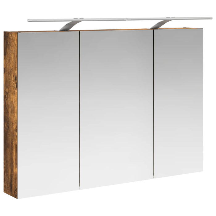 Set de mobilier pentru baie 4 buc. Stejar fumuriu WALTI