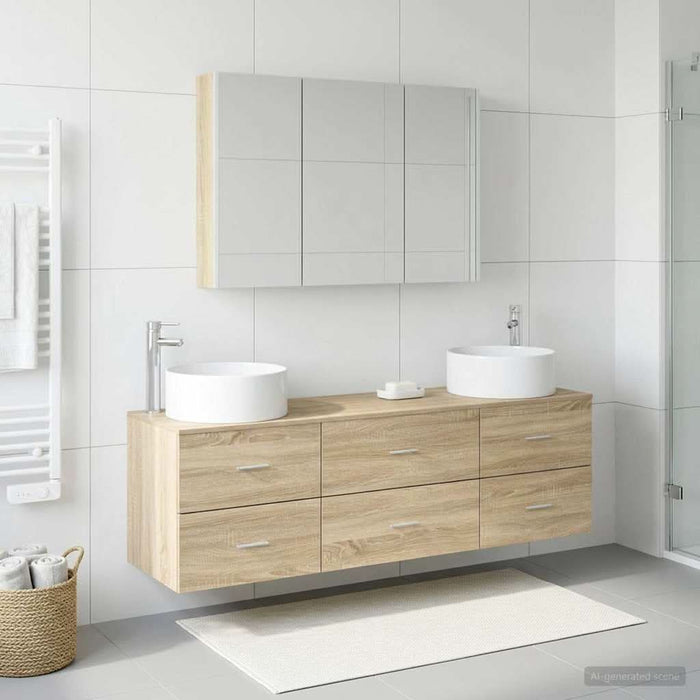 Set de mobilier pentru baie 4 buc. Stejar Sonoma WALTI