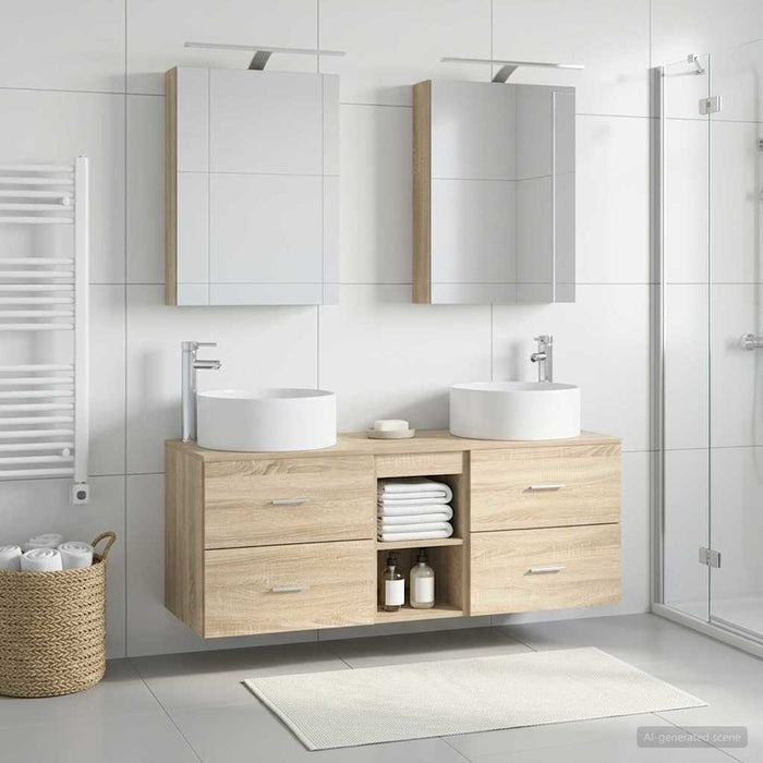 Set de mobilier pentru baie 5 pcs Stejar Sonoma WALTI