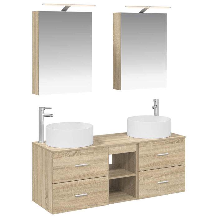 Set de mobilier pentru baie 5 pcs Stejar Sonoma WALTI