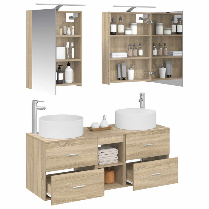 Set de mobilier pentru baie 5 pcs Stejar Sonoma WALTI