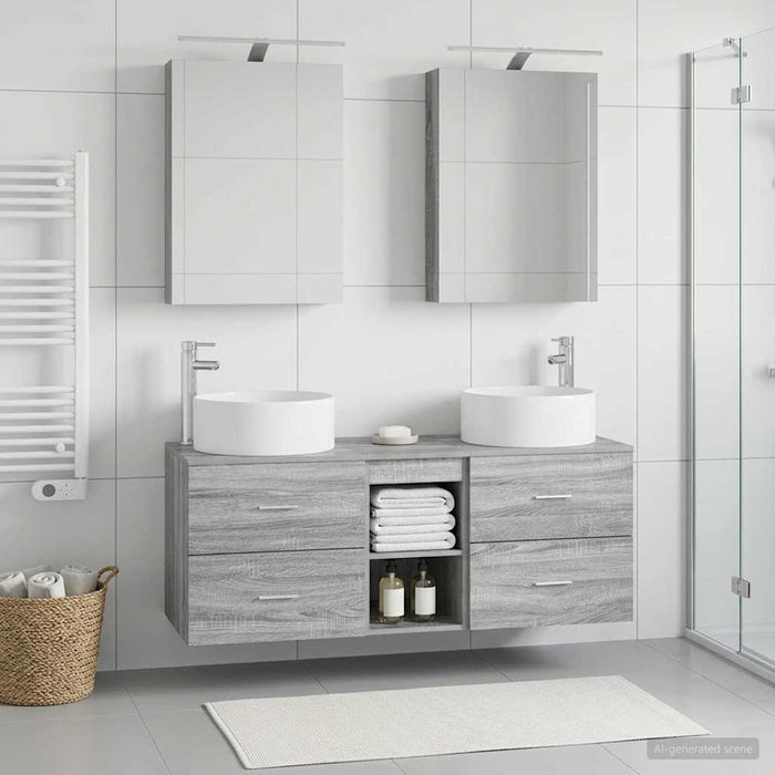 Set de mobilier pentru baie 5 pcs Sonoma gri WALTI