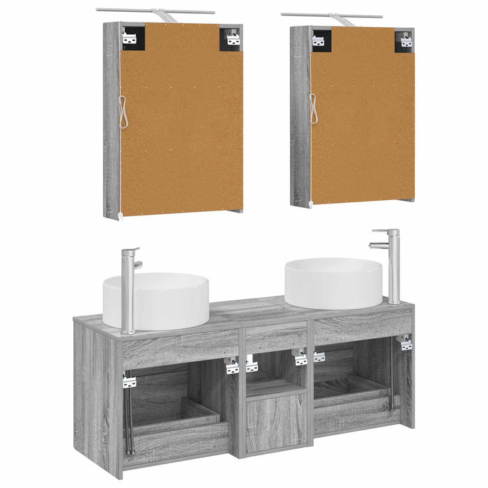 Set de mobilier pentru baie 5 pcs Sonoma gri WALTI