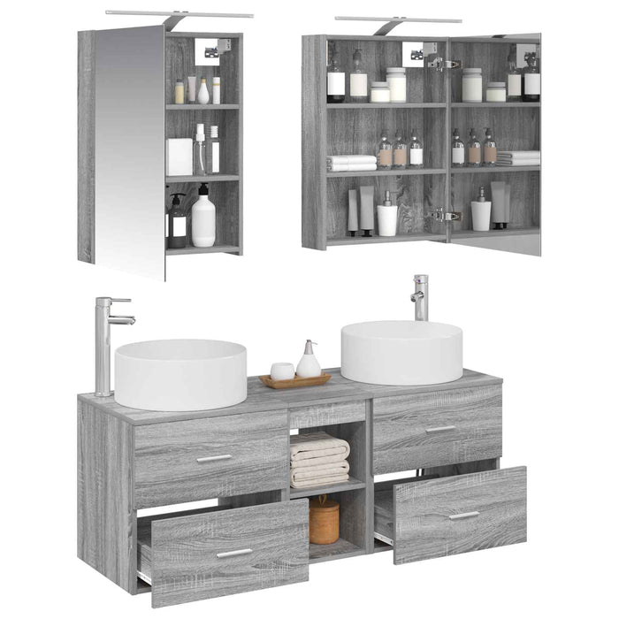 Set de mobilier pentru baie 5 pcs Sonoma gri WALTI