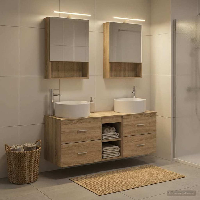 Set de mobilier pentru baie 5 buc. Stejar Sonoma WALTI