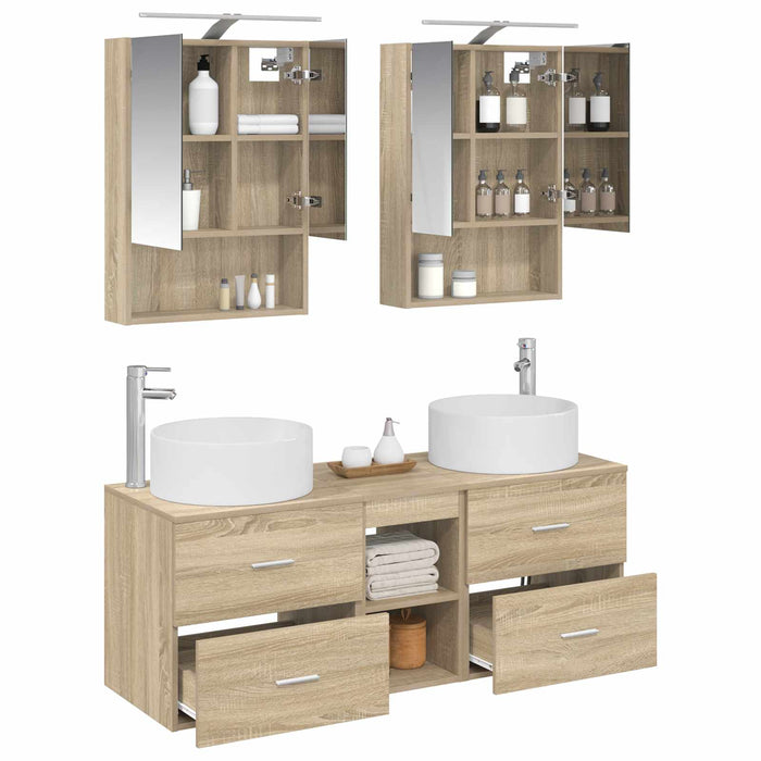 Set de mobilier pentru baie 5 pcs Stejar Sonoma WALTI