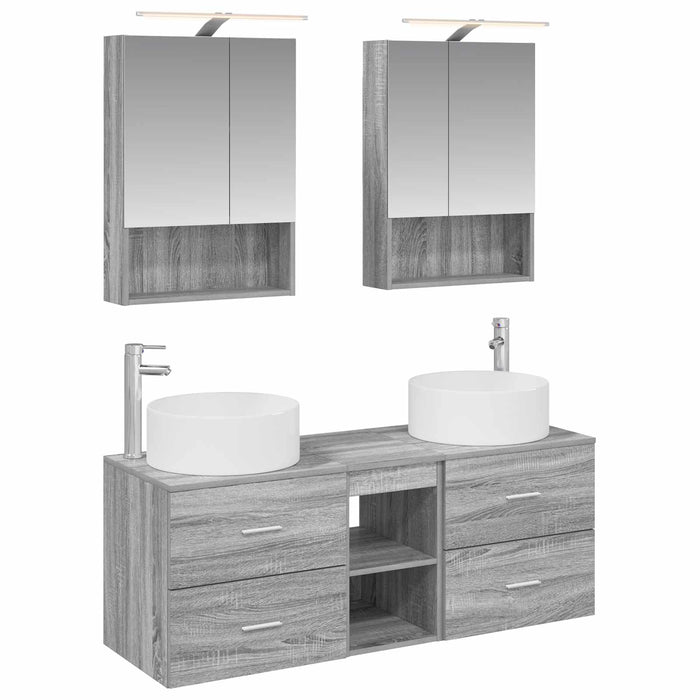 Set de mobilier pentru baie 5 pcs Sonoma gri WALTI