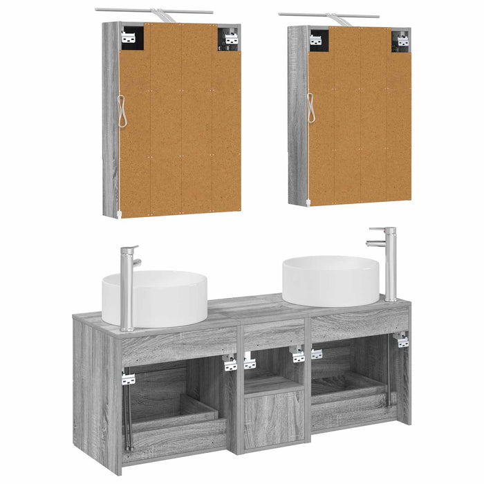 Set de mobilier pentru baie 5 pcs Sonoma gri WALTI