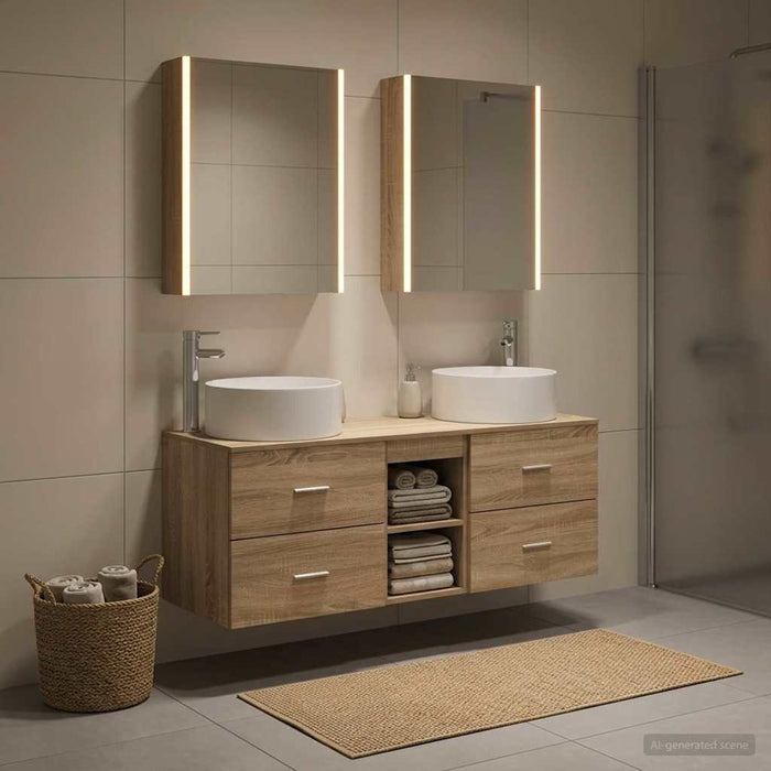 Set de mobilier pentru baie 5 pcs Stejar Sonoma WALTI