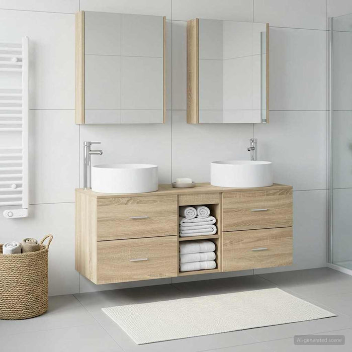 Set de mobilier pentru baie 5 buc. Stejar Sonoma WALTI