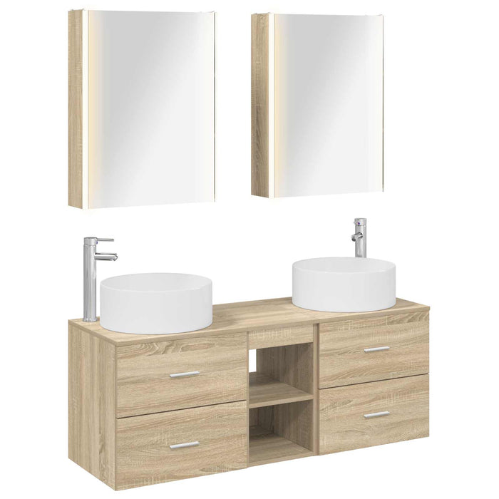 Set de mobilier pentru baie 5 pcs Stejar Sonoma WALTI