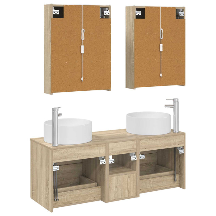 Set de mobilier pentru baie 5 pcs Stejar Sonoma WALTI