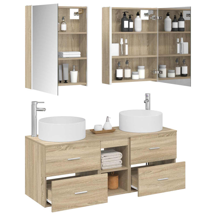 Set de mobilier pentru baie 5 pcs Stejar Sonoma WALTI