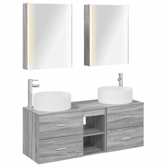 Set de mobilier pentru baie 5 pcs Sonoma gri WALTI