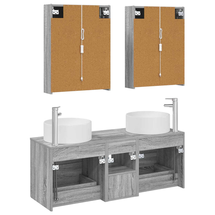Set de mobilier pentru baie 5 pcs Sonoma gri WALTI