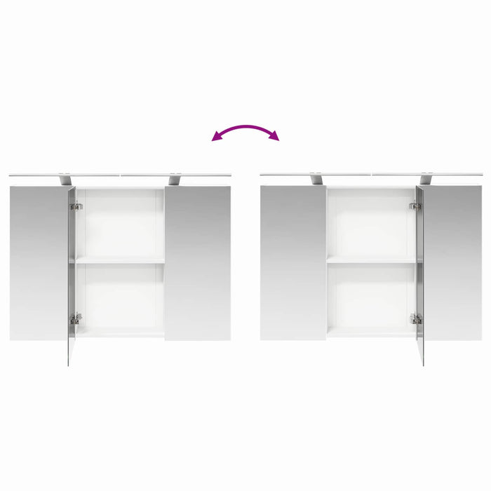 Set de mobilier pentru baie 4 pcs Alb Lemn prelucrat și sticlă WALTI