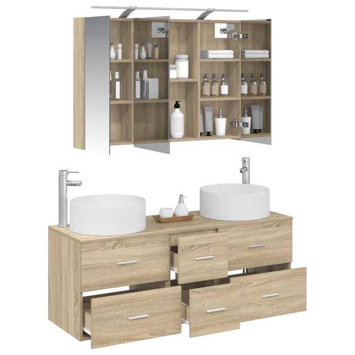 Set de mobilier pentru baie 4 pcs Stejar Sonoma WALTI