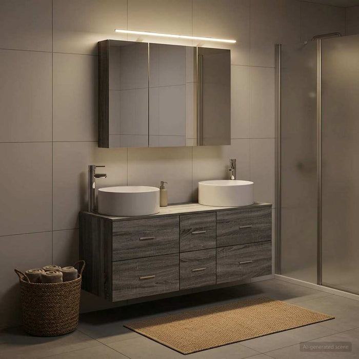 Set de mobilier pentru baie 4 buc. Sonoma gri - WALTI WALTI