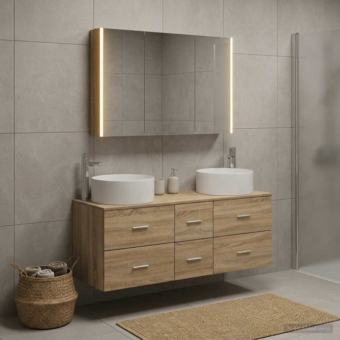 Set de mobilier pentru baie 4 buc. Stejar Sonoma - WALTI WALTI