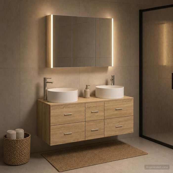 Set de mobilier pentru baie 4 buc. Stejar Sonoma - WALTI WALTI