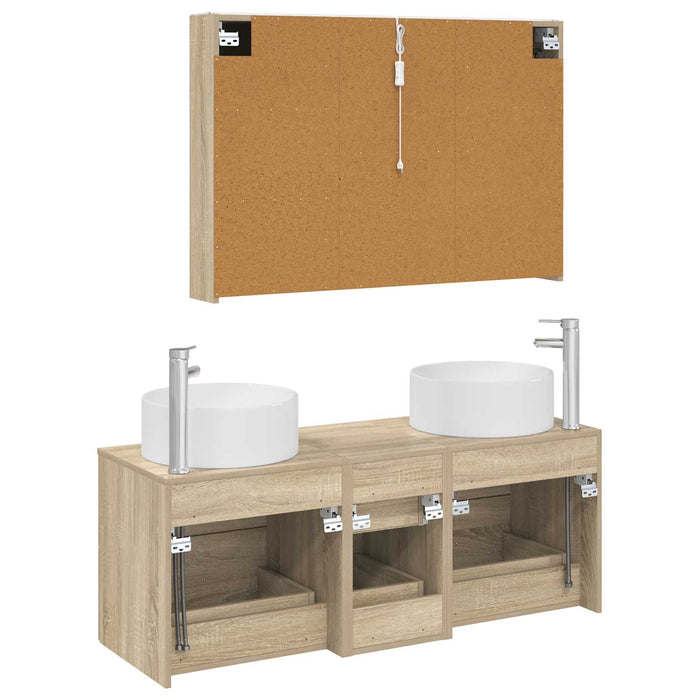 Set de mobilier pentru baie 4 pcs Stejar Sonoma WALTI