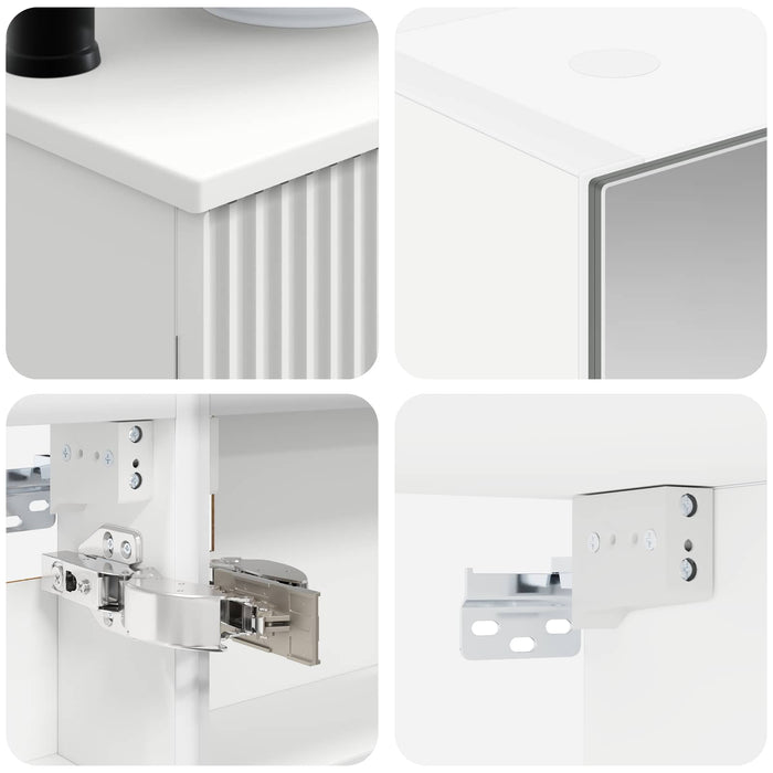 Set de mobilier pentru baie 6 pcs Alb Lemn prelucrat și sticlă WALTI
