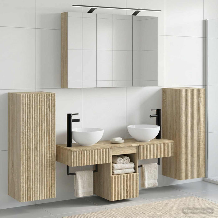 Set de mobilier pentru baie 6 buc. Stejar Sonoma - WALTI WALTI