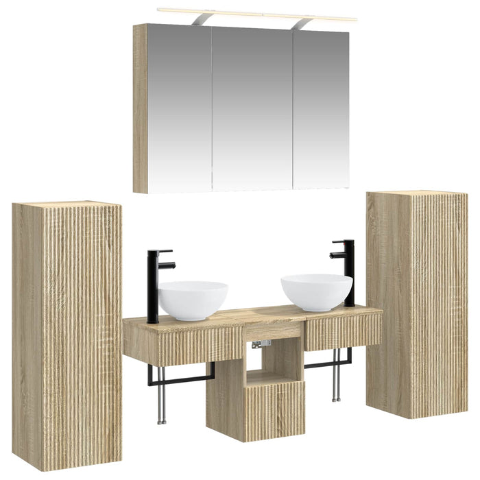 Set de mobilier pentru baie 6 pcs Stejar Sonoma WALTI