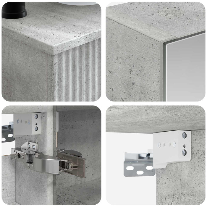 Set de mobilier pentru baie 6 pcs Gri Beton WALTI