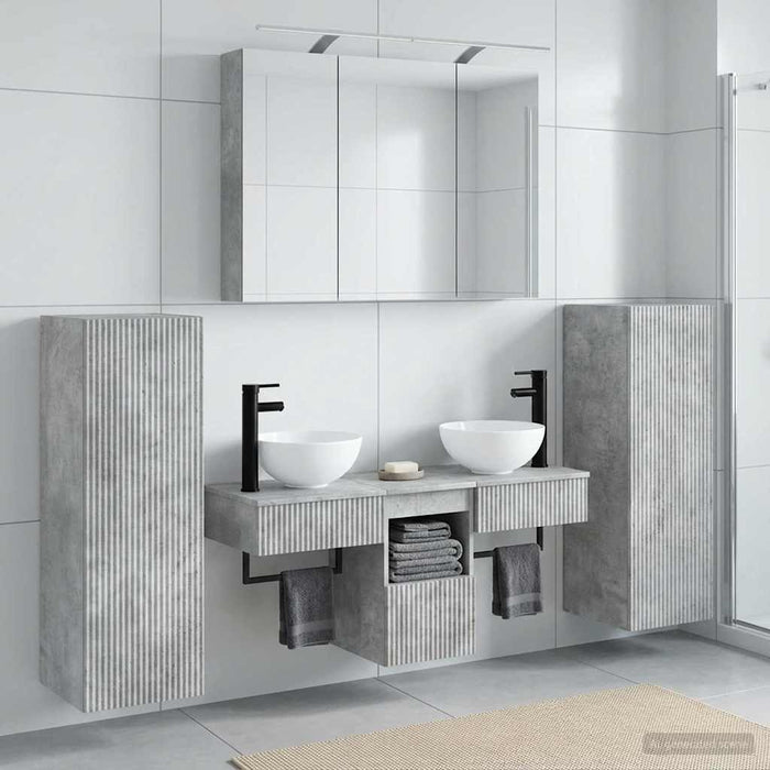 Set de mobilier pentru baie 6 pcs Gri Beton WALTI
