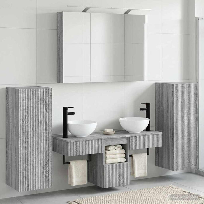 Set de mobilier pentru baie 6 buc. Sonoma gri WALTI