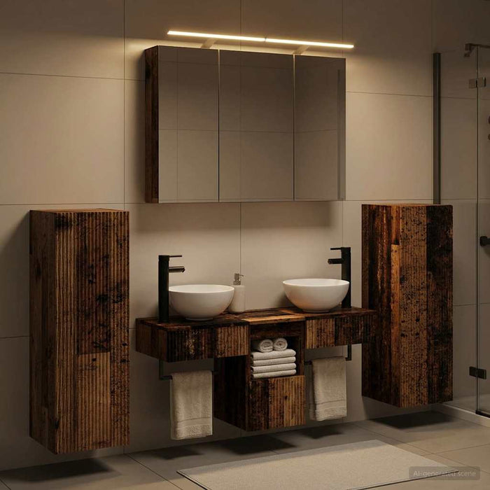 Set de mobilier pentru baie 6 buc. Lemn vechi WALTI