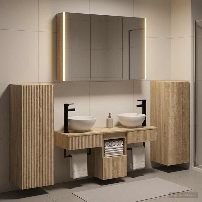 Set de mobilier pentru baie 6 pcs Stejar Sonoma WALTI