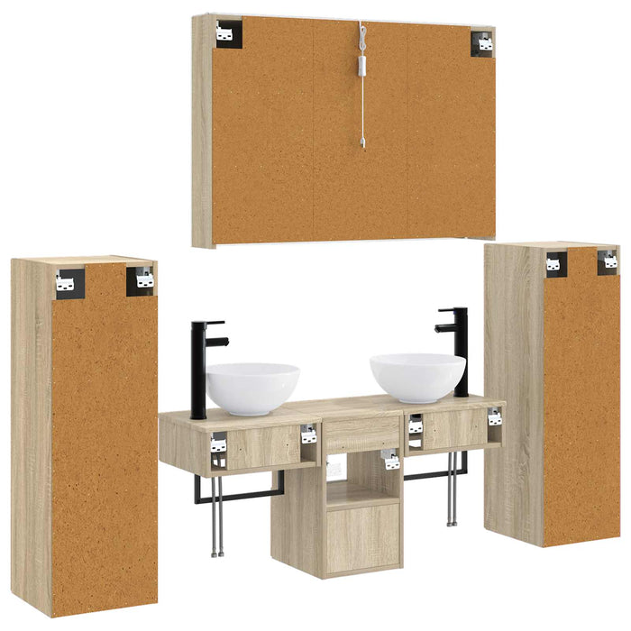 Set de mobilier pentru baie 6 pcs Stejar Sonoma WALTI