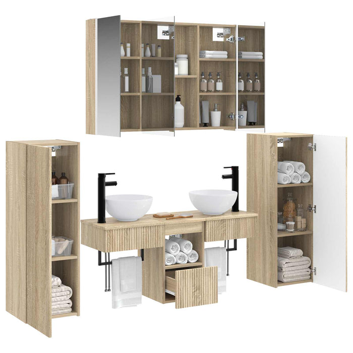 Set de mobilier pentru baie 6 pcs Stejar Sonoma WALTI