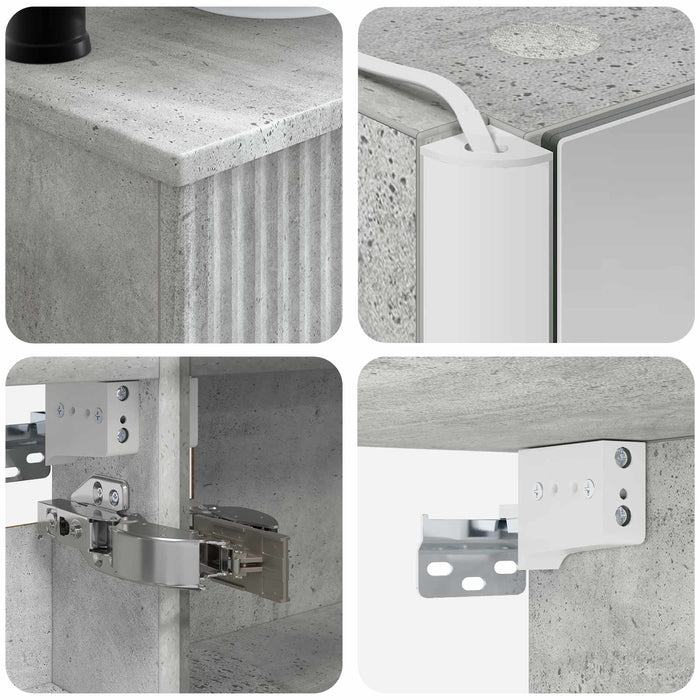 Set de mobilier pentru baie 6 pcs Gri Beton WALTI